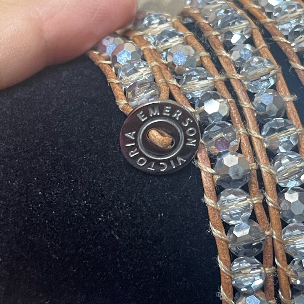 Victoria Emerson Silver Crystal Wrap Bracelet